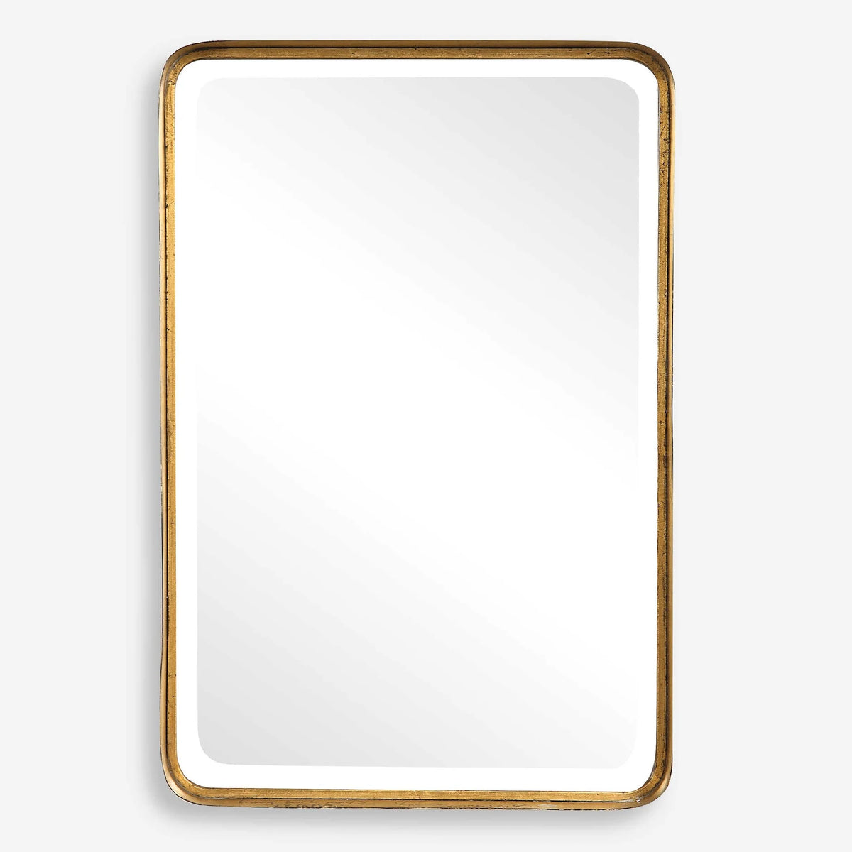 Antique Beveled Rectangular Wall Mirror - 30" - Gold