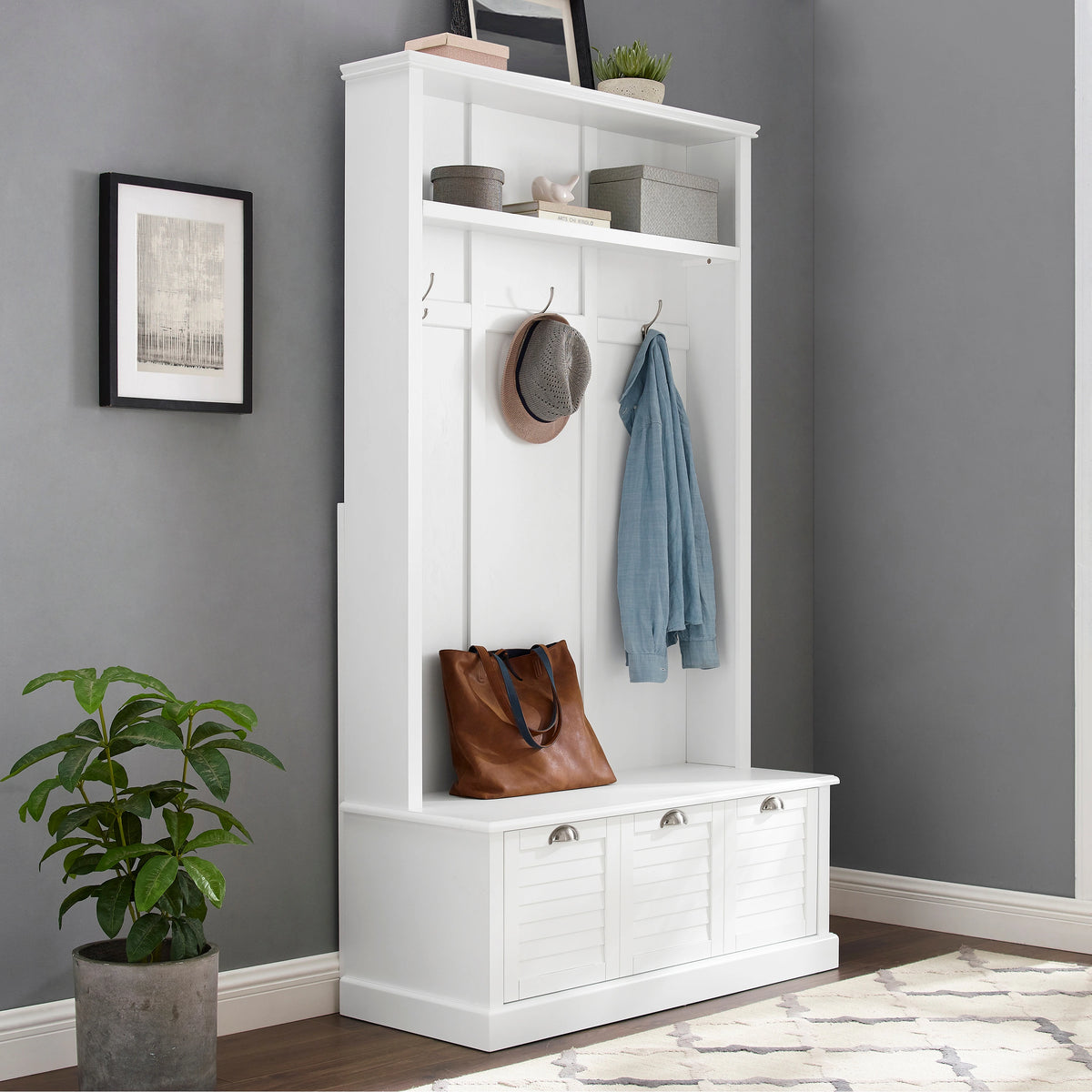 Crosley Ellison Hall Tree - 42.5"W x 18"D x 74.13"H