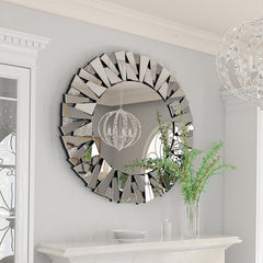 Stillings Sunburst Round Glass Accent Wall Mirror - 32"x32"
