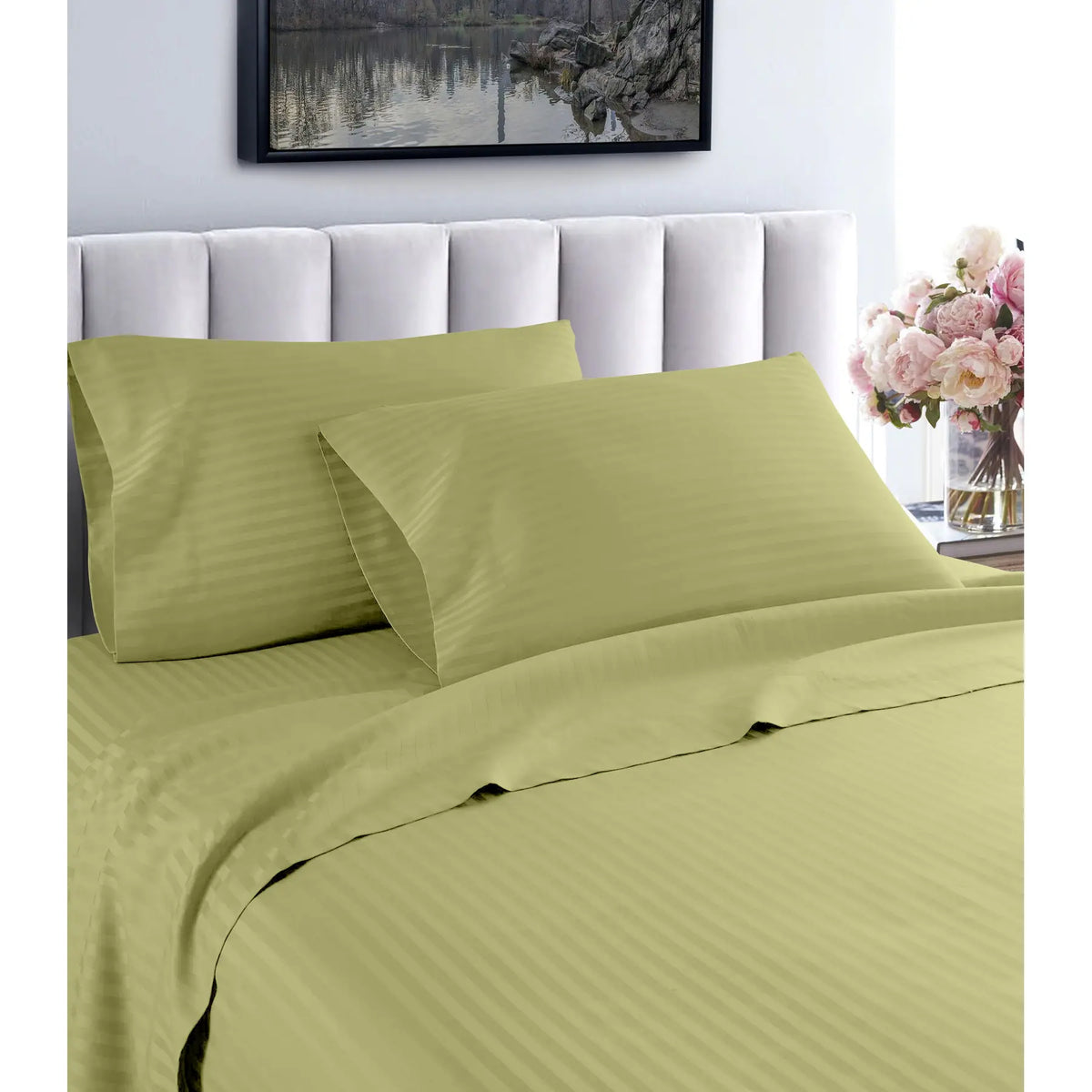 Home Sweet Home Dream Striped 1200 TC Cotton Deep Pocket Bed Sheet Set