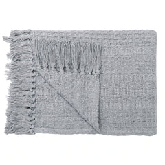 Hand-Woven Cotton Throw Blanket - All-Season Set of 2 (60x50 inches)