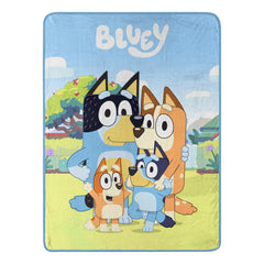 Bluey Family Photo Micro Raschel Throw Blanket
