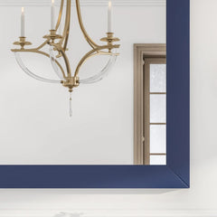 Eviva Acclaim 36" x 30" Rectangular Blue Wooden Framed Mirror - 36X30
