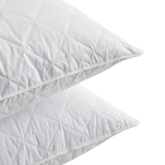 2 Pack Hotel Quality Goose Feather Bed Pillows for Side & Back Sleepers