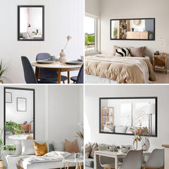 Tempered Glass and Aluminum Alloy Framed French Cleat Mounted Wall Mirror